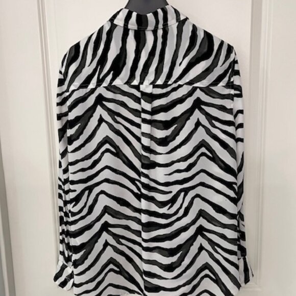 Zebra Print Button-Down Shirt - Picture 2 of 5
